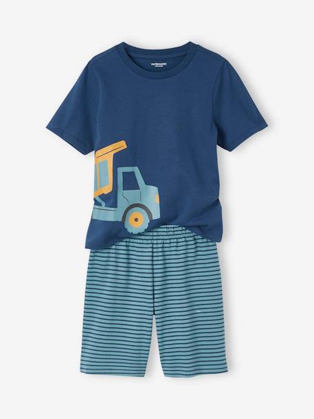 Pack de pijama + pijama con short «obras» para niño gris jaspeado 