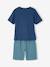Pack de pijama + pijama con short «obras» para niño gris jaspeado 