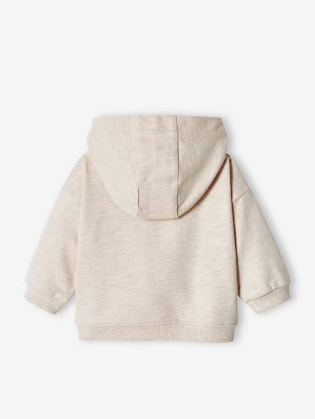 Sudadera con cremallera y capucha para bebé crudo 