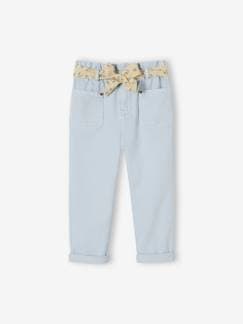 Niña-Pantalones-Pantalón pesquero «paperbag» con cinturón de flores para niña