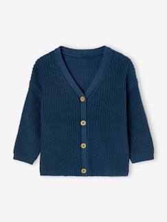 Bebé-Sudaderas, jerséis y chaquetas de punto-Chaqueta para bebé de punto perlé con cuello de pico