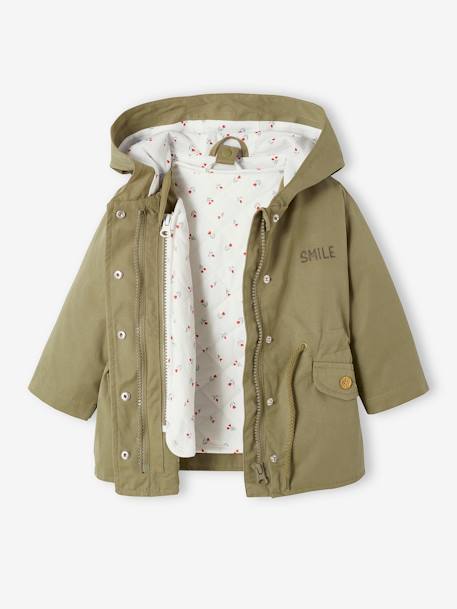 Parka 3 en 1 con cazadora desmontable para bebé caqui 