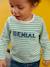 Camiseta con mensaje para bebé niño AZUL OSCURO A RAYAS+verde 