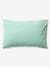 Conjunto infantil de dos colores: funda nórdica + funda de almohada de gasa de algodón AZUL MEDIO LISO+ROSA MEDIO LISO+verde esmeralda 