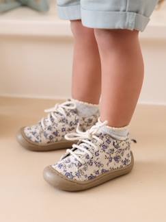 Calzado-Calzado bebé (17-26)-Primeros pasos (17-23)-Botines flexibles de tela con cordones para bebé, especiales para gateo