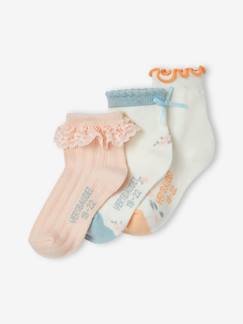 Bebé-Calcetines, leotardos-Lote de 3 pares de calcetines fantasía para bebé niña