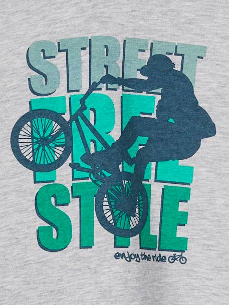 Sudadera con capucha y motivo gráfico con mangas raglán, para niño azul+azul pizarra+tinta 