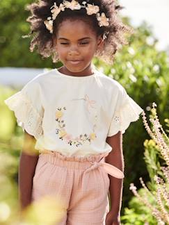 -Camiseta con motivo de corona y detalles irisados para niña