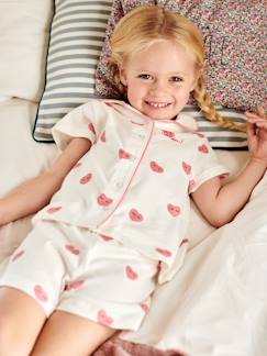 Niña-Pijamas-Pijama con short con estampado de corazones «Bisou» para niña