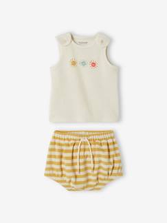 Bebé-Conjuntos-Conjunto de felpa rizada para bebé: short y camiseta de tirantes