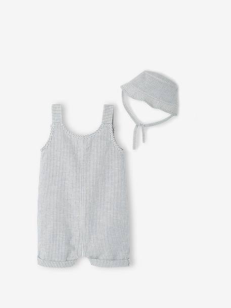 Conjunto para bebé: peto y sombrero azul eléctrico 