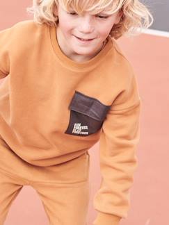 Niño-Jerséis, chaquetas de punto, sudaderas-Sudadera deportiva con bolsillos de dos tejidos para niño