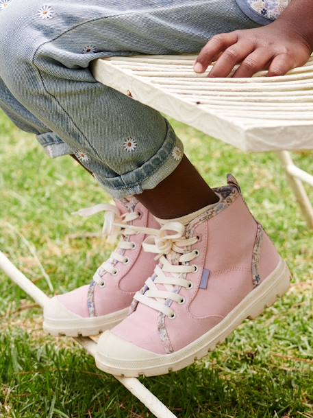 Ocupar Procesando vestíbulo Zapatillas deportivas infantiles de caña alta con cordones y cremallera  rosa - Vertbaudet