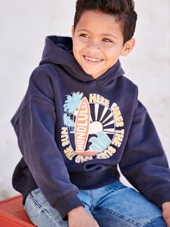 Niño-Jerséis, chaquetas de punto, sudaderas-Sudaderas-Sudadera con capucha y motivo gráfico grande, para niño