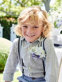 Niño-Camisa a rayas de lino y algodón para niño