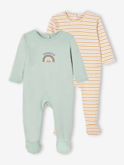 Bebé-Pijamas-Pack de 2 peleles «Rainbow» interlock para bebé