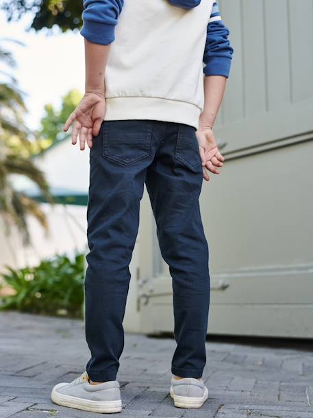 Pantalón a color fácil de vestir, para niño azul oscuro - Vertbaudet Pantalón a color fácil de vestir, para niño azul oscuro - Vertbaudet