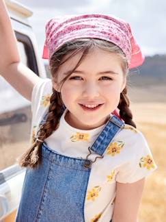 Niña-Accesorios-Gorros, bufandas, guantes-Fular personalizable con estampado de flores para niña
