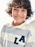 Sudadera universitaria a rayas con cuello estilo polo para niño rayas azul 