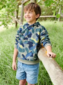Niño-Jerséis, chaquetas de punto, sudaderas-Sudadera con efecto camuflaje y capucha para niño