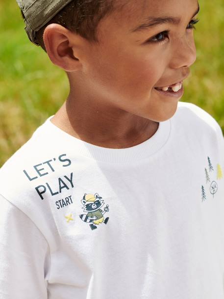 Divertida camiseta interactiva «geocaching» para niño blanco 