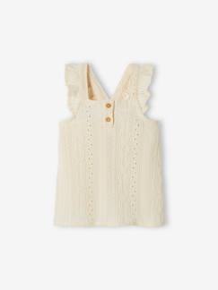 Bebé-Camisetas-Camiseta de tirantes de punto bordado para bebé