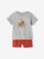 Conjunto de camiseta estampada + short baggy para bebé BLANCO CLARO LISO CON MOTIVOS+gris jaspeado 