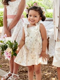 Bebé-Vestido con estampado de flores de gasa de algodón para bebé