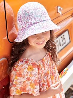 Niña-Accesorios-Gorros, bufandas, guantes-Sombrero bob estampado con florecitas, para niña