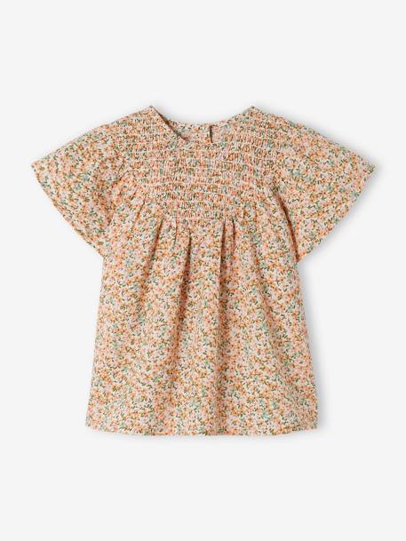 Bebé-Blusas, camisas-Blusa de manga corta con cuello con smocks para bebé