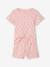 Pack de 2 pijamas con short de punto de canalé con estampados para niña rosa maquillaje 