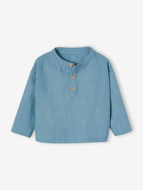 Conjunto de 3 prendas para bebé - camisa + pantalón + pañuelo para el pelo azul claro 