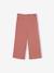 Pantalón pesquero ancho de gasa de algodón estilo «paperbag» para niña caqui+rosa viejo 