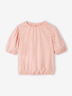Niña-Camisetas-Blusa de punto calado para niña