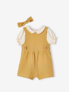 Bebé-Conjunto personalizable de 3 prendas para bebé - camiseta, mono y cinta del pelo