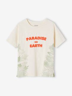 Niño-Camisetas y polos-Camisetas-Camiseta con motivos exóticos y texto de tinta con relieve para niño