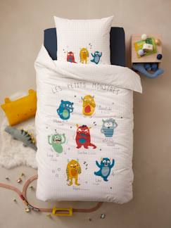 Textil Hogar y Decoración-Ropa de cama niños-Conjunto infantil: funda nórdica + funda de almohada MONSTRUOS