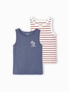 Niño-Pack de 2 camisetas de tirantes con la temática de palmeras para niño