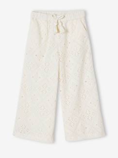 Niña-Pantalones-Pantalón ancho de bordado inglés para niña