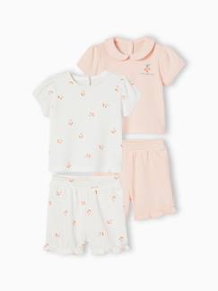 Bebé-Pijamas-Pack de 2 pijamas de 2 prendas de punto nido de abeja para bebé