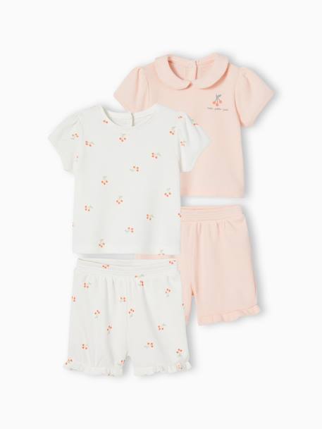 Pack de 2 pijamas de 2 prendas de punto nido de abeja para bebé