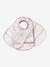 Pack de 3 baberos plastificados con recuperador BLANCO CLARO LISO CON MOTIVOS+rosa maquillaje 