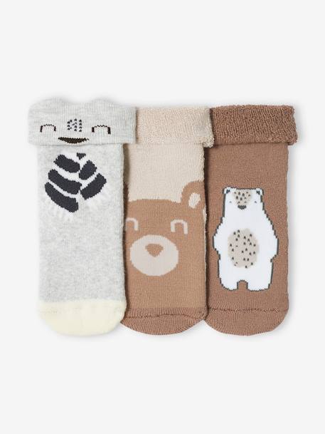 Pack de 3 pares de calcetines Osito, bebé avellana 