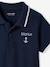 Polo personalizable para bebé niño con bordado en el pecho Azul oscuro liso+blanco 