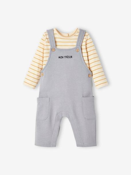 Bebé-Conjuntos-Conjunto de camiseta y peto de felpa personalizable, para bebé