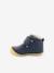 Botines de piel para bebé Sabio KICKERS® primeros pasos AZUL OSCURO LISO+BEIGE MEDIO LISO+tinta 
