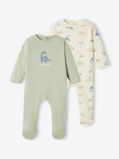 Bebé-Pijamas-Pack de 2 peleles «Dinosaurio» de punto para bebé niño