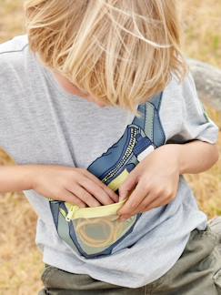 Niño-Camiseta con motivo de riñonera, efecto óptico y bolsillo con cremallera para niño