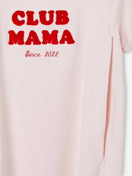 Camiseta con mensaje para embarazo y lactancia, personalizable, de algodón orgánico AZUL MEDIO LISO CON MOTIVOS+GRIS OSCURO LISO CON MOTIVOS+mostaza+ROSA CLARO LISO CON MOTIVOS+Terracotta 