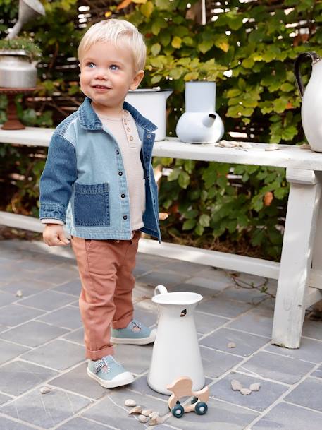 OEKO-TEX®-Bebé-Pantalón de tela con cintura elástica, para bebé niño